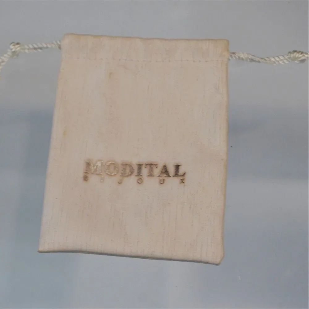 Modital Bijoux Vintage Dust Bag Jewelry Storage White Drawstring